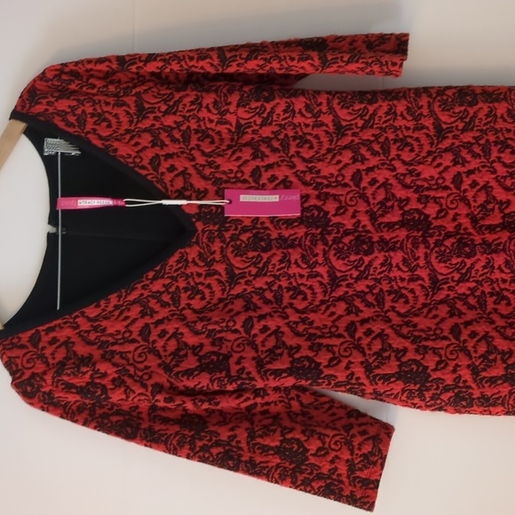 Anthropology x Tracy Reece vneck textured stretchy bodycone Christmas midi dress - Picture 2 of 7